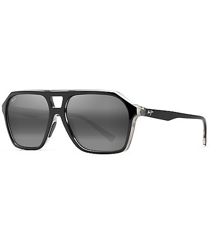 Maui Jim Men's Aviator 57mm Wedges Polarized Sunglasses