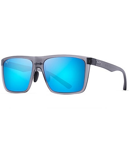 Maui Jim Men's Honokalani 58mm Polarized Rectangle Translucent Sunglasses