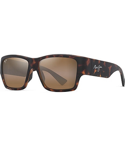 Maui Jim Men's Ka'olu PolarizedPlus2® 57mm Havana Wrap Sunglasses
