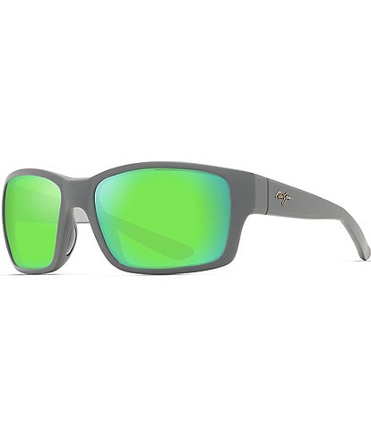 Maui Jim Men's Mangroves PolarizedPlus2® Wrap 60mm Mirrored Sunglasses