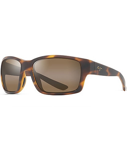 Maui Jim Men's Mangroves PolarizedPlus2® Wrap Tortoise 60mm Sunglasses