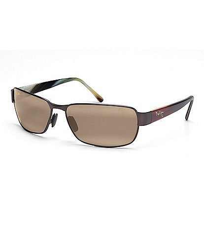 Maui Jim Black Coral PolarizedPlus2® Rectangular 65mm Sunglasses