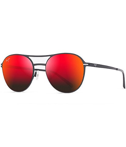 Maui Jim Unisex Half Moon PolarizedPlus2® 52mm Mirrored Round Sunglasses