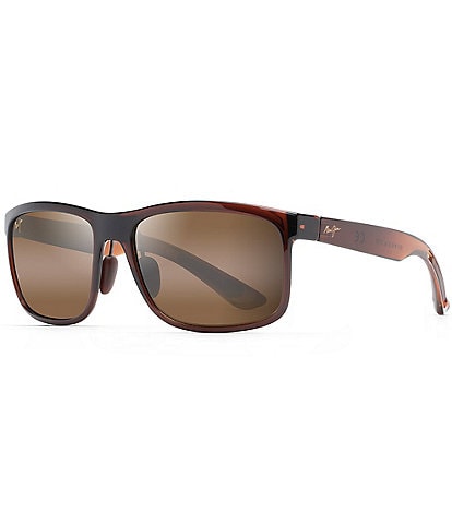 Maui Jim Unisex Huelo PolarizedPlus2® Tortoise Rectangle 58mm Sunglasses