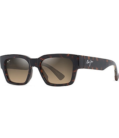 Maui Jim Unisex Kenui PolarizedPlus2®53mm Havana Rectangle Sunglasses