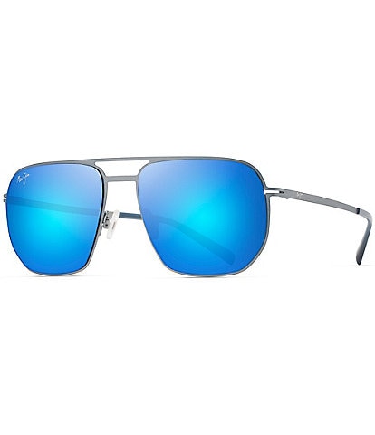 Maui Jim Unisex Shark's Cove PolarizedPlus2® 55mm Mirrored Aviator Sunglasses