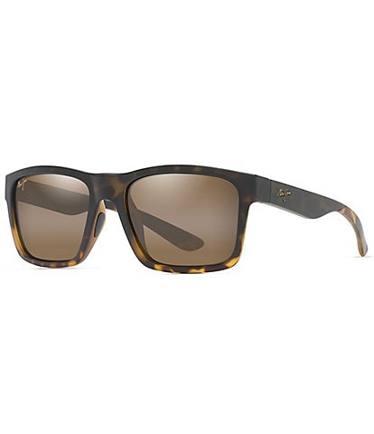 Maui Jim Unisex The Flats PolarizedPlus2® 57mm Tortoise Rectangle Sunglasses