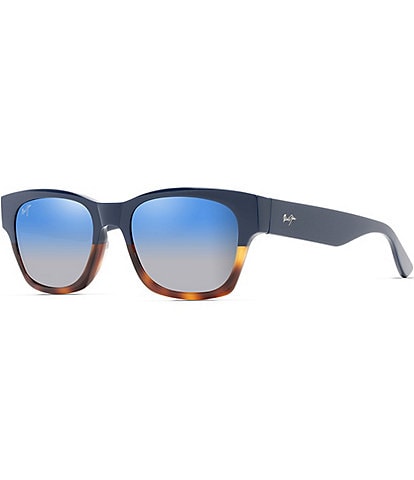 Maui Jim Unisex Valley Isle PolarizedPlus2® Square Two Tone Havana 54mm Mirrored Sunglasses