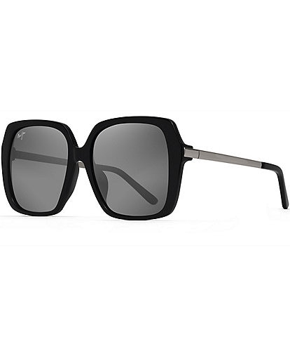 Maui Jim Women's Poolside 55mm Polarized Black Square Sunglasses