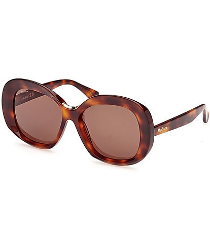 MaxMara Women's Edna 55mm Havana Round Sunglasses