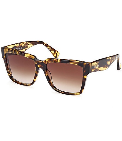 MaxMara Women's Glimpse2 57mm Tortoise Print Square Sunglasses