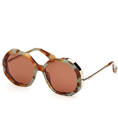 MaxMara Women's Liz 55mm Havana Square Sunglasses