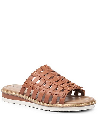 Me Too Arien Leather Woven Slides