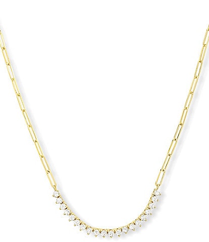Melinda Maria Not Your Basic Samantha Tennis Paperclip Chain Collar Necklace