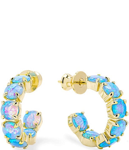 Melinda Maria Oh She Fancy Blue Opal Hoop Earrings
