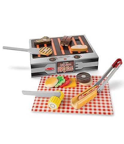 Melissa & Doug Wooden Grill & Serve BBQ Set