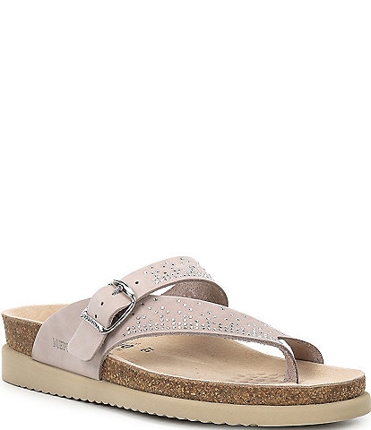 Mephisto Bling Buckle Detail Leather Casual Sandals