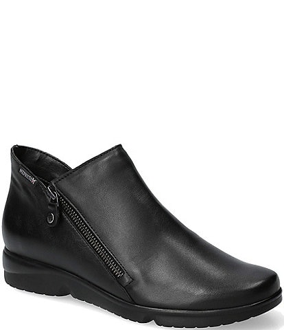 Mephisto Romia Leather Side Zip Booties