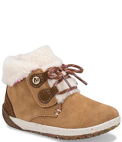 Merrell Girls' Bare Steps Cocoa Jr. Leather Alternative Closure Boots (Toddler)