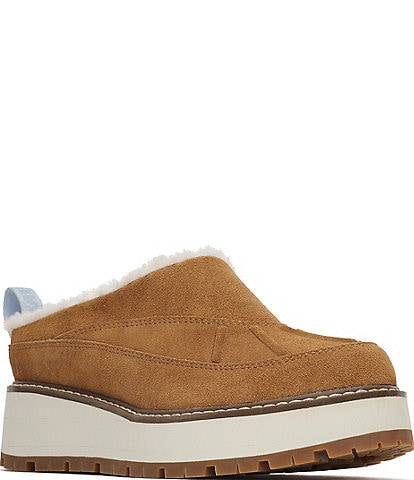 Merrell Women's Cozy Suede Faux Fur Lined Platform Clogs