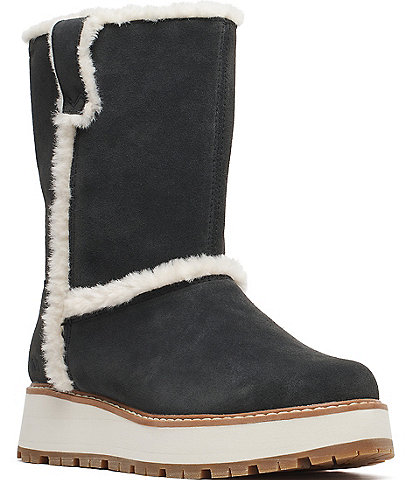 Merrell Women's Sugarloaf Pull On Waterproof Suede Faux Fur Lined Mid Calf Boots
