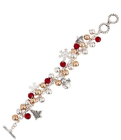 Merry & Bright Bead Multi Christmas Charm Drop Line Bracelet