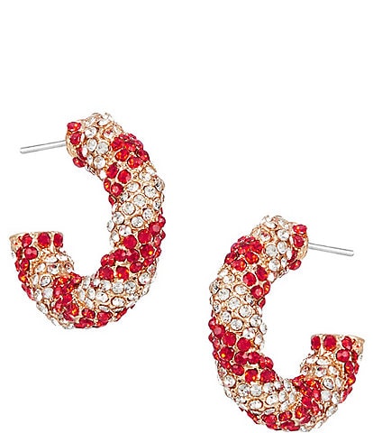 Merry & Bright Candy Cane Hoop Earrings