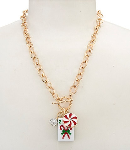 Merry & Bright Chain Mahjong Short Pendant Necklace