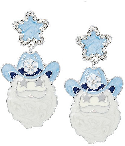 Merry & Bright Cowboy Santa Drop Earrings