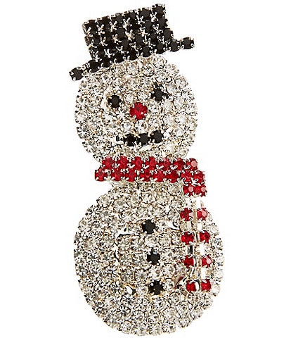 Merry & Bright Crystal Holiday Snowman Pin