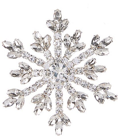 Merry & Bright Crystal Snowflake Brooch