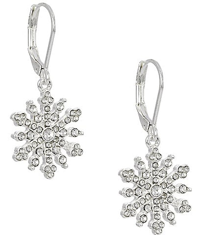 Merry & Bright Crystal Snowflake Drop Earrings
