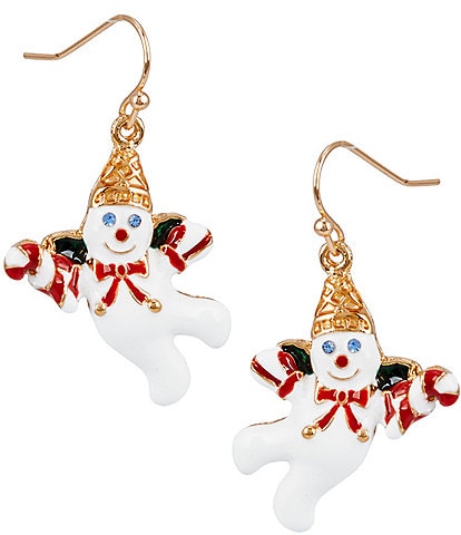 Merry & Bright Festive Flying Mr. Bingle Drop Earrings