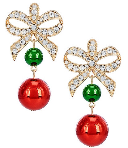 Merry & Bright Holiday Bow Drop Earrings