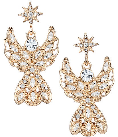 Merry & Bright Holiday Crystal Angel Drop Earrings