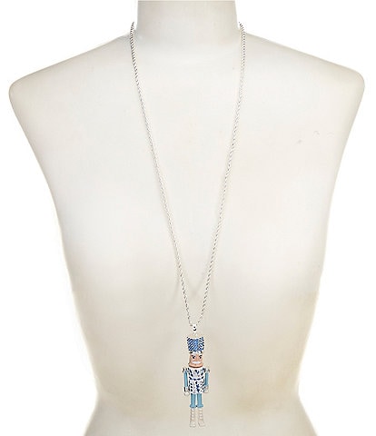 Merry & Bright Holiday Nutcracker Pendant Statement Necklace