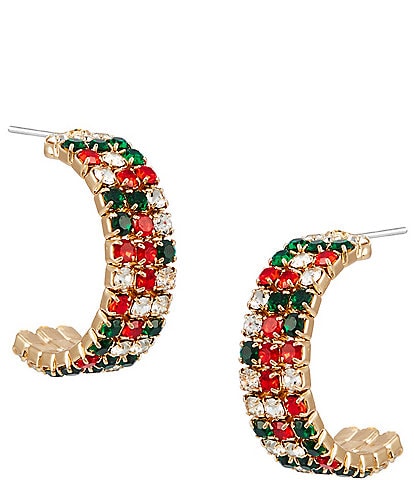 Merry & Bright Holiday Rows Hoop Earrings