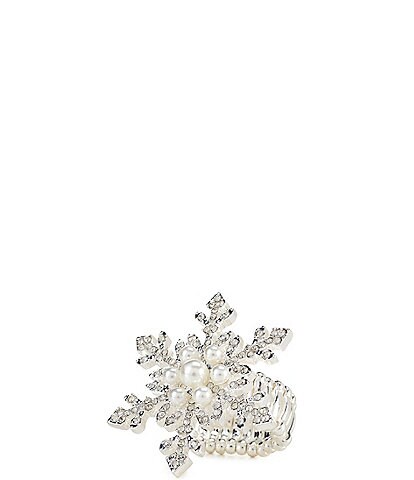 Merry & Bright Holiday Snowflake Stretch Ring