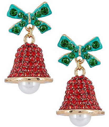 Merry & Bright Jeweled Bell Drop Earrings