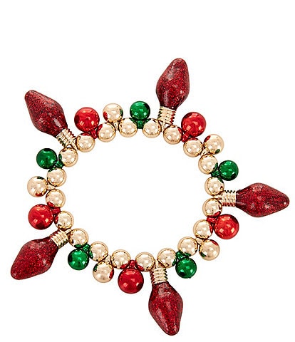 Merry & Bright Lightbulb Beaded Stretch Bracelet