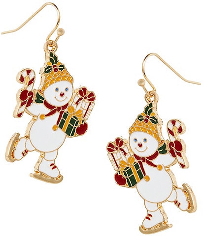 Merry & Bright Mr. Bingle Christmas Skater Drop Earrings