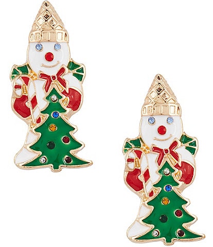 Merry & Bright Mr. Bingle Christmas Tree Drop Earrings