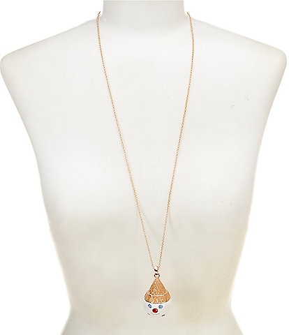 Merry & Bright Mr. Bingle Head Bell Pendant Long Strand Necklace