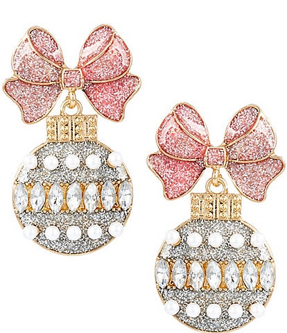 Merry & Bright Ornament Holiday Drop Earrings
