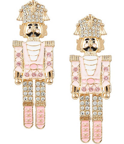 Merry & Bright Pink Nutcracker Drop Earrings