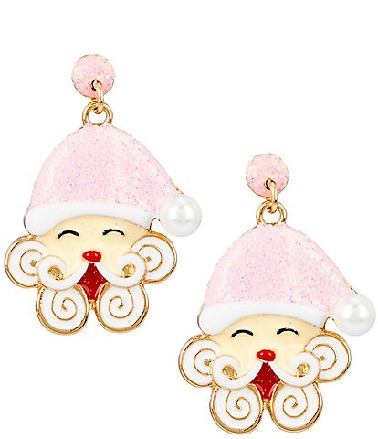 Merry & Bright Santa Face Drop Earrings