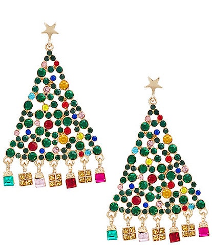 Merry & Bright Shaky Tree With Presents Drop Earrings