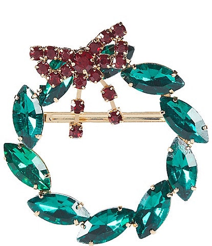 Merry & Bright Small Christmas Wreath Pin