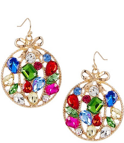 Merry & Bright Stone Embellished Ornament Drop Earrings