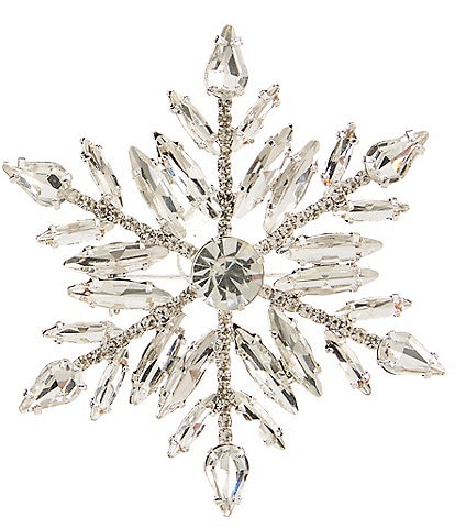 Merry & Bright XL Crystal Snowflake Pin